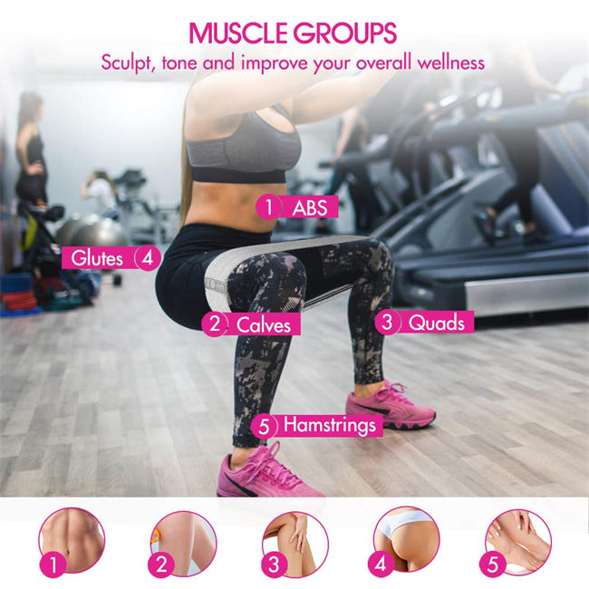  Resistance Bands, Fabric Booty Bands for Women, Cloth Workout Bands Resistance Loop Bands, Non-Slip Thick Squat Bands for Butt, Legs, Thigh, Hip and Glute Exercise
